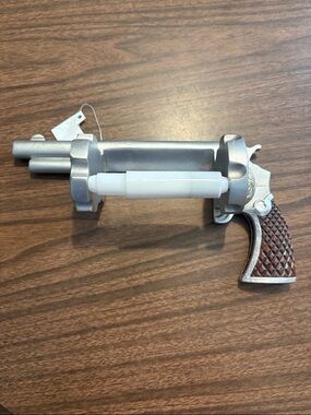 NEW Novelty Revolver Toilet Paper Holder Silver and Brown NWT